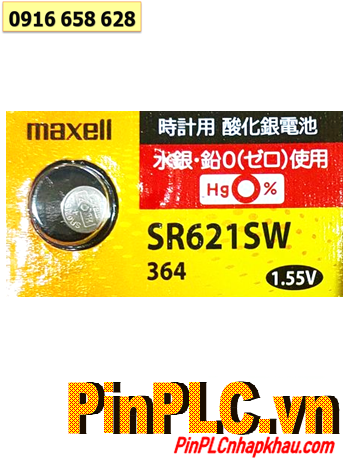 Maxell SR621SW, Pin 364 _Pin đồng hồ đeo tay 1.55v Silver Oxide Maxell PRO SR621SW, Pin 364